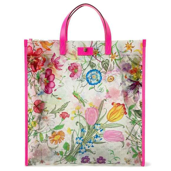 Gucci Flora Textured Vinyl Tote Bag - Picture 1 of 8